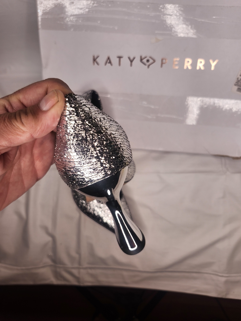 Katy Perry Collections Silver Metallic Pointed-Toe Pumps - Picture 4 of 8